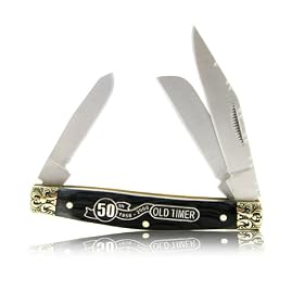 Schrade 34OTBLT 50Th Anniversary Old Timer Three-Blade Folding Pocket Knife, With Black Pick-Bone... by Schrade