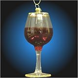 4 Wine Lovers Red Wine Glass Christmas Ornament