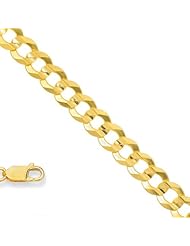14k Solid Yellow Gold 2.7 mm (7/64 Inch) Curb Cuban Chain Necklace 18" w/ Lobster Claw Clasp