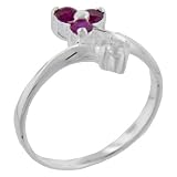 Sterling Silver Round Cut Cz Flower & Leaf Ring