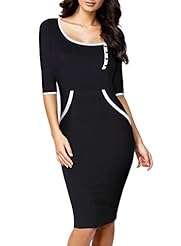 Scoop Neck Polyester/Spandex Short Sleeves Cocktail Knee Length Stretchy Fitted Colorblocking Lace Bodycon Dress/Club Dress/Evening Dress/Wedding Party Dress 