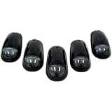 03-14 Dodge Ram 2500 3500 Dually Cab Roof Lights Markers 5 Piece pc COVERS with BASE Kit in SMOKE CRL 264146BK (with Built-in LED Amber Bulbs)03 04 05 06 07 08 09 2003 2004 2005 2006 2007 2008 2009 2010 2011 2012 2013 2014