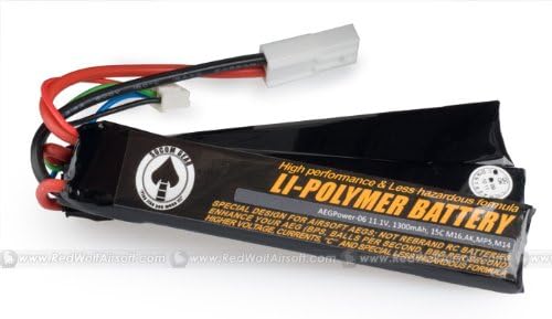 SOCOM Gear 11.1V 1300mAh Li Po Battery (15C Small Tri-Panels Nunchuck Version, AK, M16, M14, MP5)