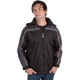 Adult Two-Tone Full-Zip Water-Resistant Hooded Windbreaker / Rain Jacket ( 2 Colors )