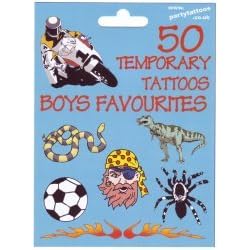 Assorted Pack of 50 Boys Favourite Tattoos