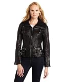 Blackfriday MICHAEL Michael Kors Women's Knit Trim Leather Jacket