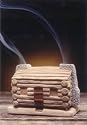 Log Cabin Burner With Pinon Natural Wood Incense - Incienso De Santa Fe