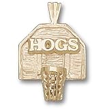 University of Arkansas Hogs Backboard Pendant (14kt)