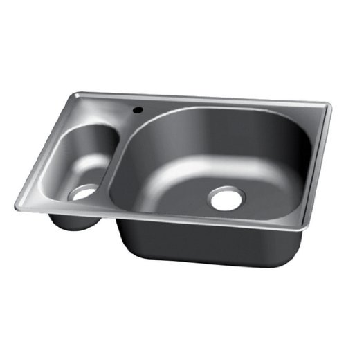 Wells Sinkware Craftsmen Series Stainless Steel Double Bowl Topmount Sink, 18 Gauge, Small 5-1/2 inch H Bowl on Left, 33 inch W x 22 inch D x 9 inch H