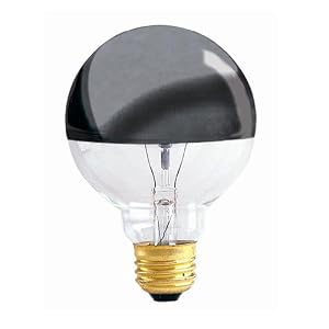 Bulbrite 60G25HM Half Chrome 60W Globe Shape Bulb by 