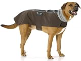Designer Dog Coat (D.O.G.) - Brown Nylon Combo Winter Dog Raincoat - Large - Made in USA
