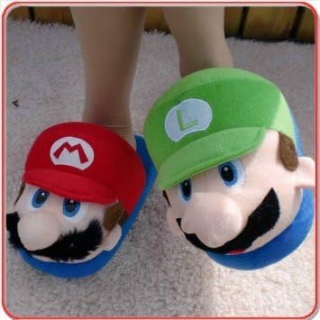 easygoal-Super Mario Slippers Luigi and Mario(for Adult Feet up to 36-41)