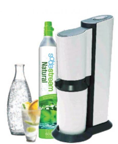 SodaStream 1016512492 Wassersprudler Crystal weiss inkl. 1 x Alu-Zylinder 60l und 1 x 0,6 Liter Glaskaraffe