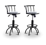 2 24"-29" Glitter Silver Seat Black Adjustable Specialty / Custom Barstools ....