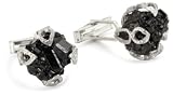 Devon Leigh Men's Raw Black Garnet Sterling Silver Cuff Links