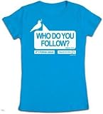 Kerusso Christian Juniors Girls Blue T-shirt Who Do You Follow
