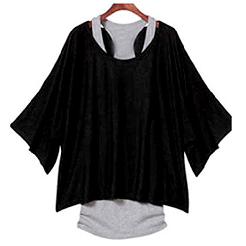 (ライムガーデン) Lime Garden ドルマン スリーブ ゆったり ツーピース クルーネック トップス カットソー レディース Tシャツ 緩い カジュアル シャツ 体型カバー