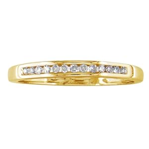 10K Yellow Gold Channel Set Diamond Band, Available Ring Sizes 3-10, Ring Size 10 (1/8ct tw.)