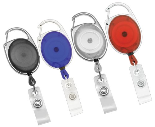 Retractable badge holder carabiner reel, clip on id car…