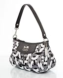 Coach Op Art Signature Chainlink Top Handle Demi Pouch Bag Purse Black Multi