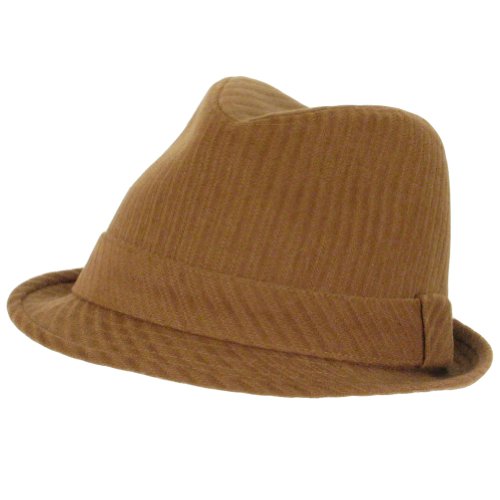 New Wool Corduroy Stingy Brim Fedora Trilby Hat Camel Medium Large