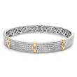 18k Yellow Gold Plated Sterling Silver Rope Design with Diamond Accent Bangle (1/6 cttw, I-J Color, I3 Clarity)