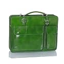 Roby leather briefcase - business bag green