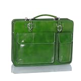 Roby leather briefcase – business bag green