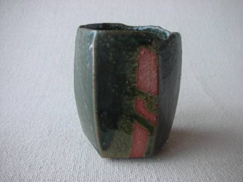 【ぐい呑み】 竹中健次 備前織部・お湯呑み 木箱付 茶器 限定品 