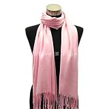 Olive N Figs Solid Plain Pashmina Scarf/ Stole/ Wrap - Pink