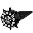 Black Acrylic Spiked Love Chinese Symbol Fake Taper Ear Plug