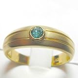 14K Blue Diamond Man's Ring