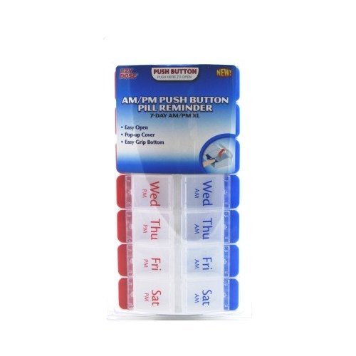 Ezy Dose XL AM/PM Push Button Pill Reminder - 7 Day