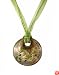 Necklace - N126 - Murano Glass Style - Round Shape ~ Olive, Copper and Silver hung on 5 Strand Organza and Cotton Cord + 2