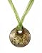 Necklace - N126 - Murano Glass Style - Round Shape ~ Olive, Copper and Silver hung on 5 Strand Organza and Cotton Cord + 2