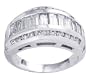 2.29ct. 14K. White Gold Baguette Channel Diamond Anniversary Ring