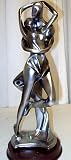 "The Dance Of Love" Silvered Abstract Lovers Statue