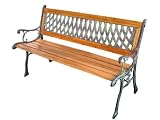 Kreuzdesign Gartenbank Sitzbank Gartenmöbel Holzbank Bank Parkbank Hartholz Gusseisen Kreuz