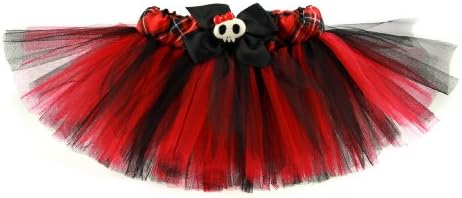 Rockstar Tutu Girl's Plaid Punk Princess Designer Tutu-Red/Black-2T-4T (19-22" Waist)
