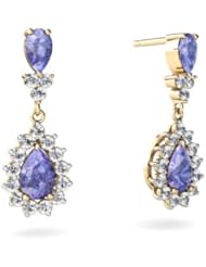 Genuine Tanzanite 14kt Yellow Gold Dangle Drop Earrings