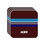 Personal Name Gift - "ALIFF" Set of 4 Mini-Mousepad Coasters (blue design)