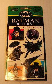  Vintage Batman Returns Removable Stickers Featuring the Penguin