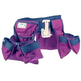 Custom Leathercraft 7605 18 Pocket 5 Piece Pro Carpenter Combo-Wine Fits size 29-46 by Custom Leather Craft