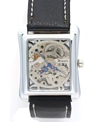 WINNER Unisex Classic Carved Design Dial Skeleton Automatic Mechanical Leather Watches