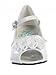 Girls Peep Toe Dress Shoe with Satin Flowers