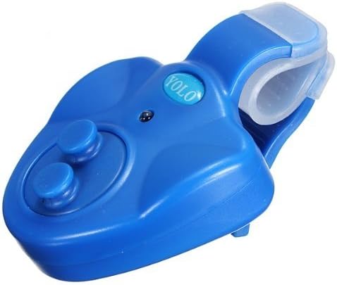 Electronic LED Light Fish Finder Bite Alarm Bell with Clip On Fishing Rod (Blue)