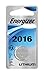 Energizer Lithium Coin Watch/Electronic Battery 2016, 2-Count