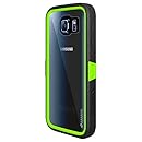 Amzer Crusta Rugged Embedded Tempered Glass Case with Belt Clip Holster for Samsung Galaxy S6 - Black on Green (For Black Sapphire Samsung Galaxy S6)