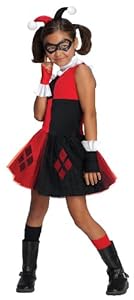 DC Super Villain Collection Harley Quinn Girl's Costume with Tutu Dress, Small