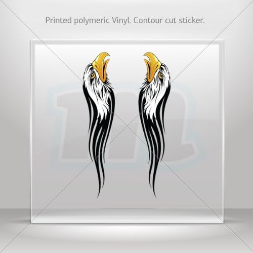 Decal Stickers Pair of Eagle head Racing Tablet Laptop Weatherproof Sports car Bicycles 0500 XZKX5
